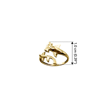 Hammerhead Shark Solid Yellow Gold Wrap Ring GRI2555
